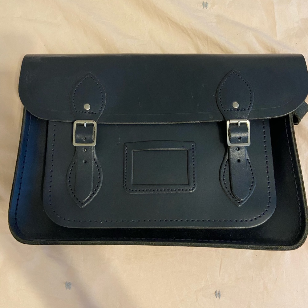13” Navy Cambridge Satchel Co. bag